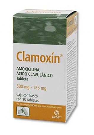 Amoxicilina/Acido Clavula Clamoxin 500Mg/125Mg C/10T