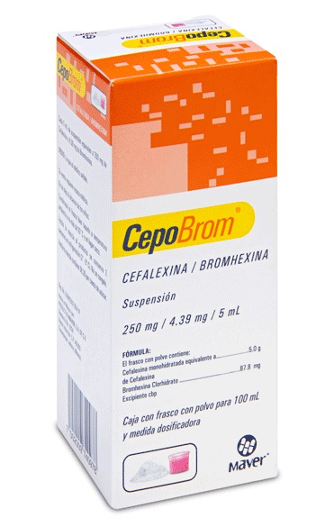 Cefalexina/Bromhexina Cepobrom 250Mg Susp 100Ml A*