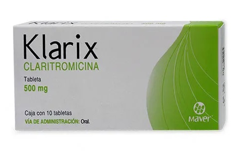 Claritromicina Klarix 500Mg C/10 Tab