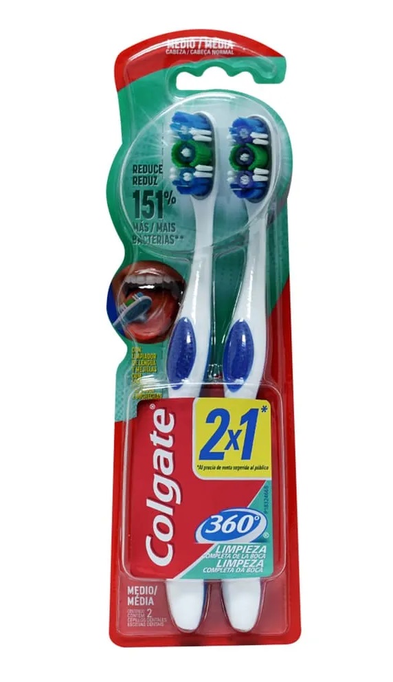 COLGATE CEPILLO DENTAL 360MED 2X1